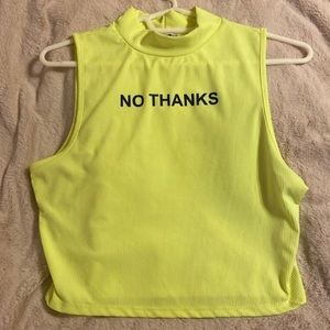 No thanks mock neck crop top